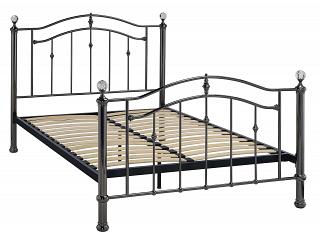 5ft King Size Black nickel finish Cally traditional metal bed frame